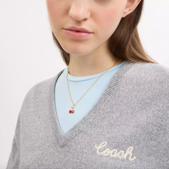Coach Cherry Charm Pendant Necklace - Picture 6 of 6